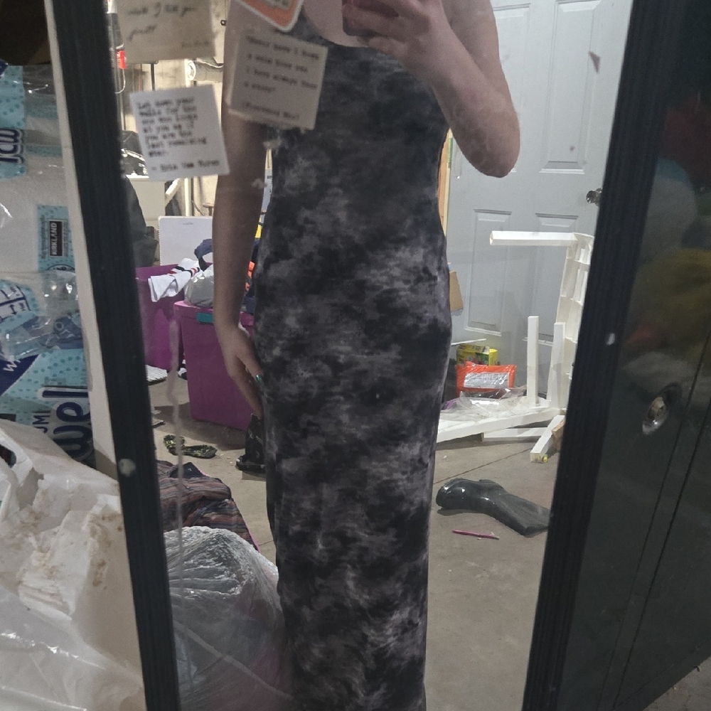 No Boundaries Black and Gray Maxi Dress